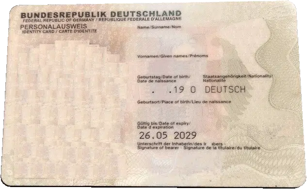 Identity card sample