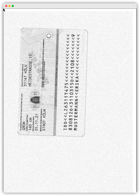 Identity card example scan
