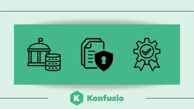 gestión de datos cuadro verde con símbolos